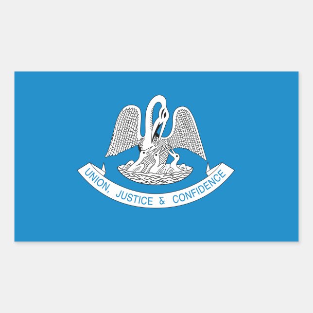 Adesivo Retangular Bandeira de LOUISIANA - (Frente)