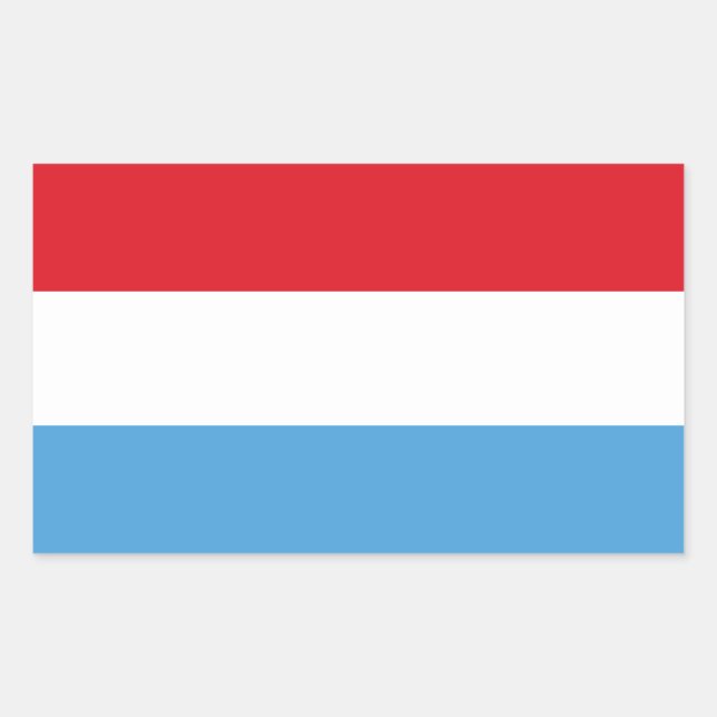 Adesivo Retangular Bandeira de Luxemburgo (Frente)