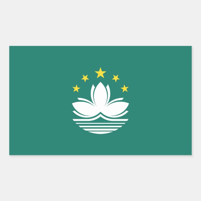 Adesivo Retangular Bandeira de Macau (Frente)