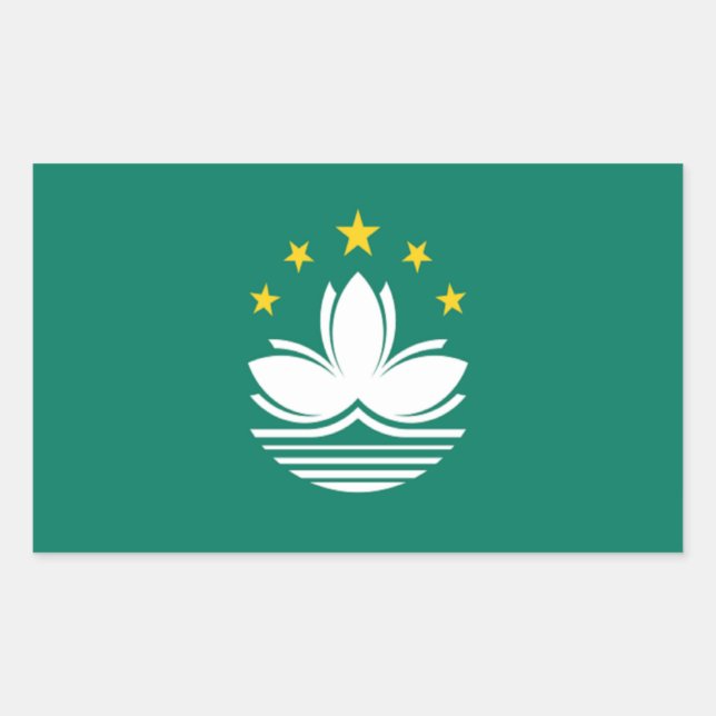 Adesivo Retangular Bandeira de Macau (Frente)