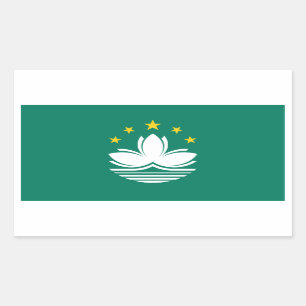 Adesivo Retangular Bandeira de Macau/Macao. China/chinês