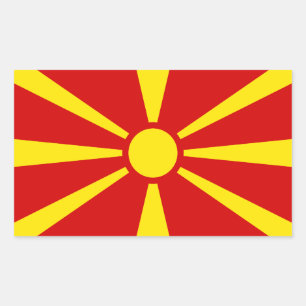 Adesivo Retangular Bandeira de Macedónia