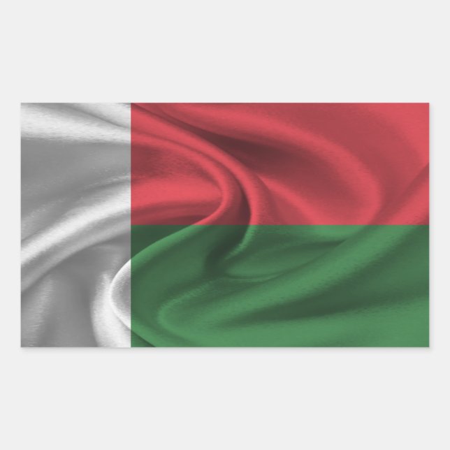 Adesivo Retangular Bandeira de Madagáscar (Frente)