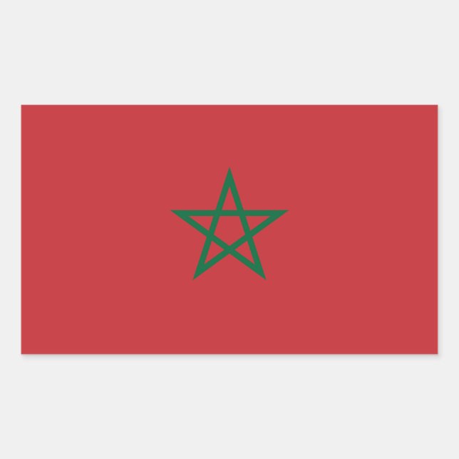 Adesivo Retangular Bandeira de Marrocos (Frente)