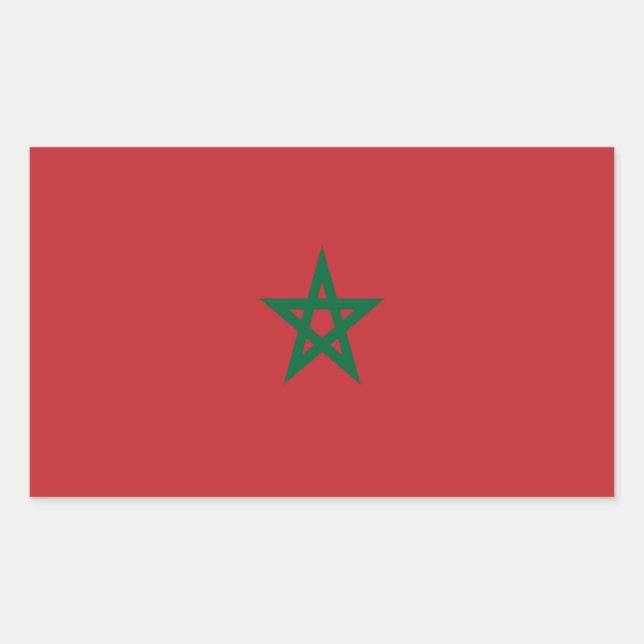Adesivo Retangular Bandeira de Marrocos (Frente)