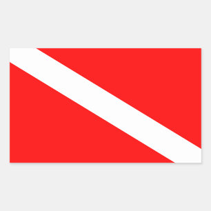 Adesivo Retangular Bandeira de Mergulho Mergulhador Mergulhador Abaix