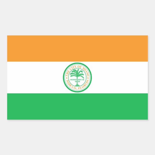Adesivo Retangular Bandeira de Miami, Flórida (Frente)