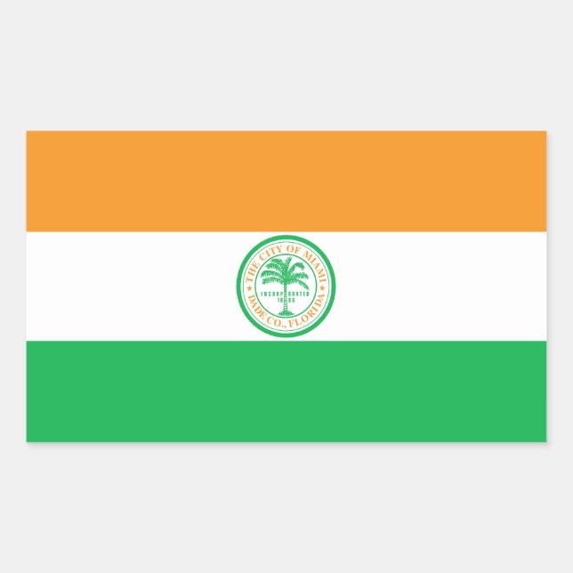 Adesivo Retangular Bandeira de Miami, Flórida Retangular Sticker (Frente)