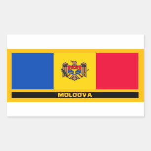 Adesivo Retangular Bandeira de Moldova