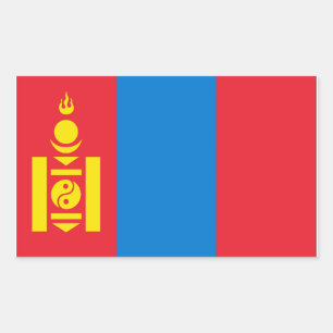 Adesivo Retangular Bandeira de Mongolia