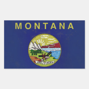 Adesivo Retangular Bandeira de Montana