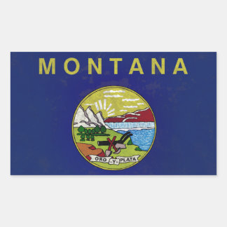Adesivo Retangular Bandeira de Montana