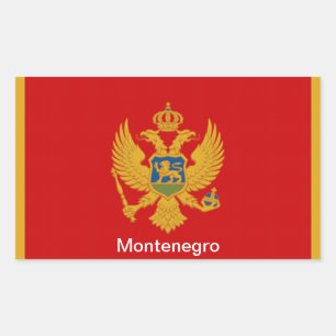Adesivo Retangular Bandeira de Montenegro