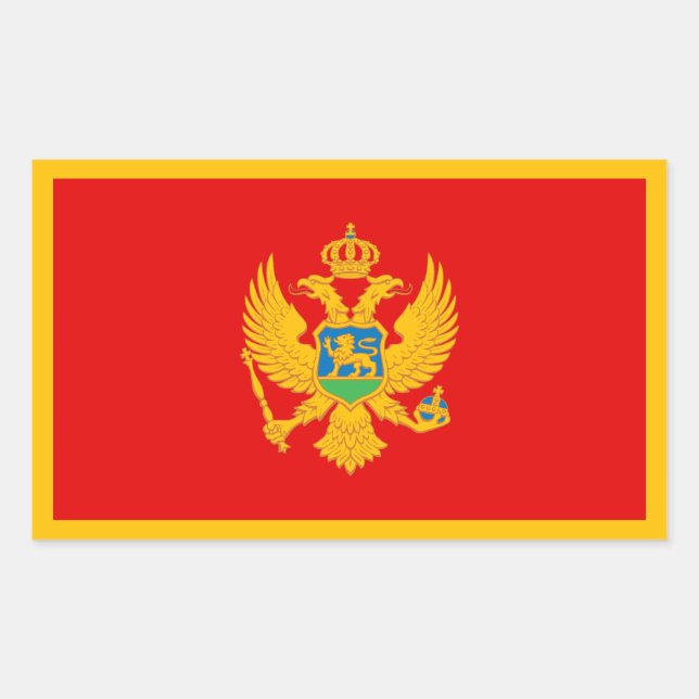 Adesivo Retangular Bandeira de Montenegro (Frente)
