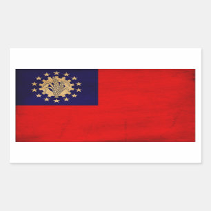Adesivo Retangular Bandeira de Myanmar