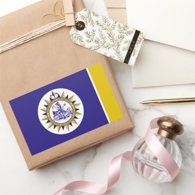 Adesivo Retangular Bandeira de Nashville (Tennessee) (Presentear)