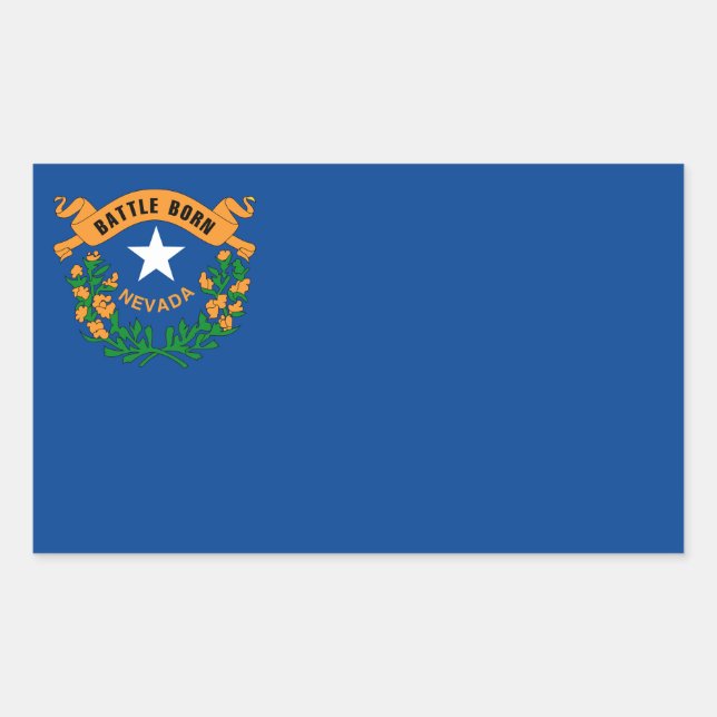 Adesivo Retangular Bandeira de Nevada (Frente)