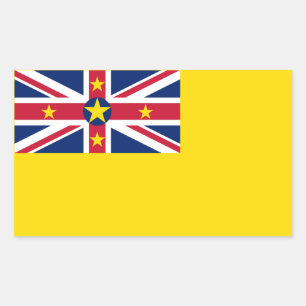 Adesivo Retangular Bandeira de Niue