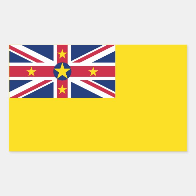 Adesivo Retangular Bandeira de Niue (Frente)
