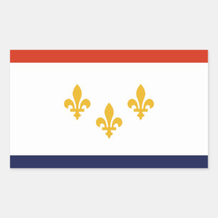 Adesivo Retangular Bandeira de Nova Orleães, Louisiana