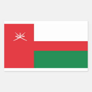 Adesivo Retangular Bandeira de Omã