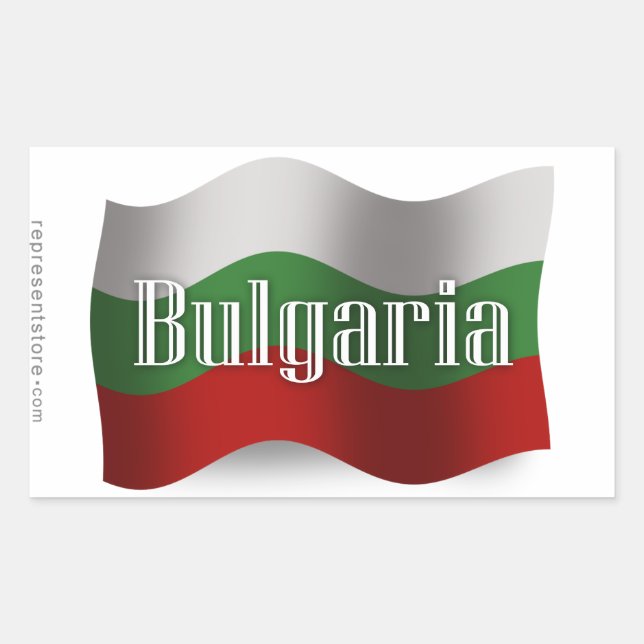 Adesivo Retangular Bandeira de Onda Bulgária (Frente)