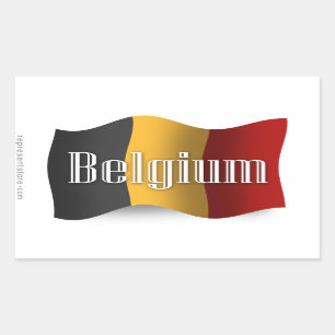 Adesivo Retangular Bandeira de ondulação de Bélgica