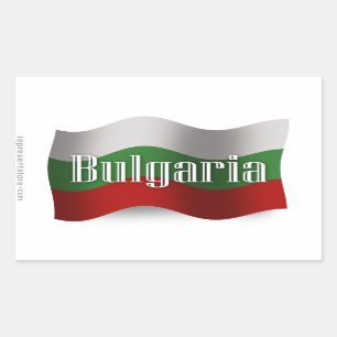 Adesivo Retangular Bandeira de ondulação de Bulgária