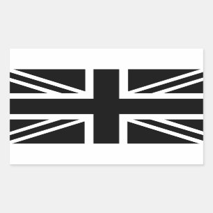 Adesivo Retangular Bandeira de país (BRITÂNICA) britânica preta de