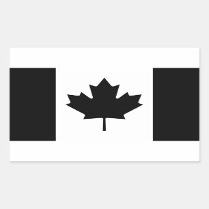 Adesivo Retangular Bandeira de país preta de Canadá