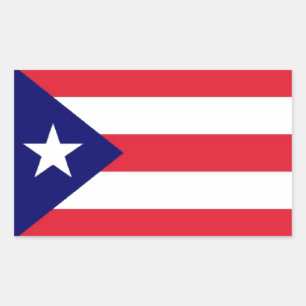 Adesivo Retangular Bandeira de Porto Rico