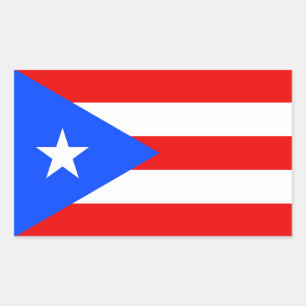 Adesivo Retangular Bandeira de Porto Rico
