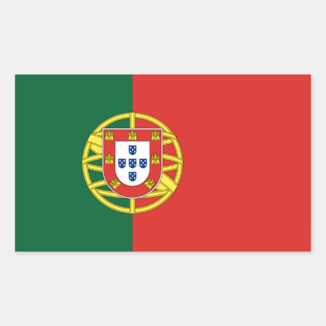 Adesivo Retangular Bandeira de Portugal (Frente)