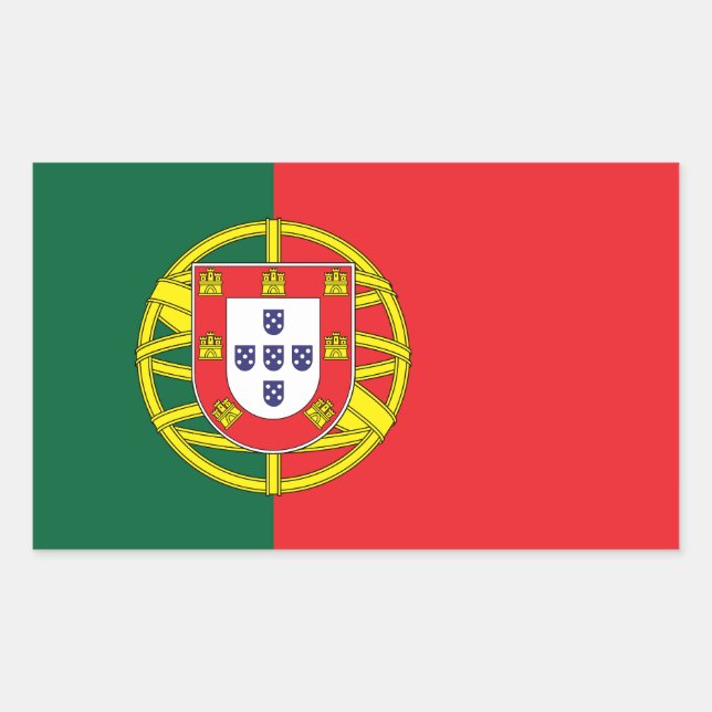 Adesivo Retangular Bandeira de Portugal (Frente)
