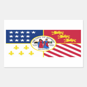 Adesivo Retangular Bandeira de QUATRO Detroit