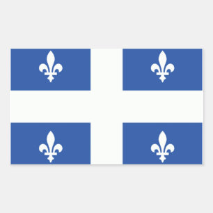 Adesivo Retangular Bandeira de Quebeque