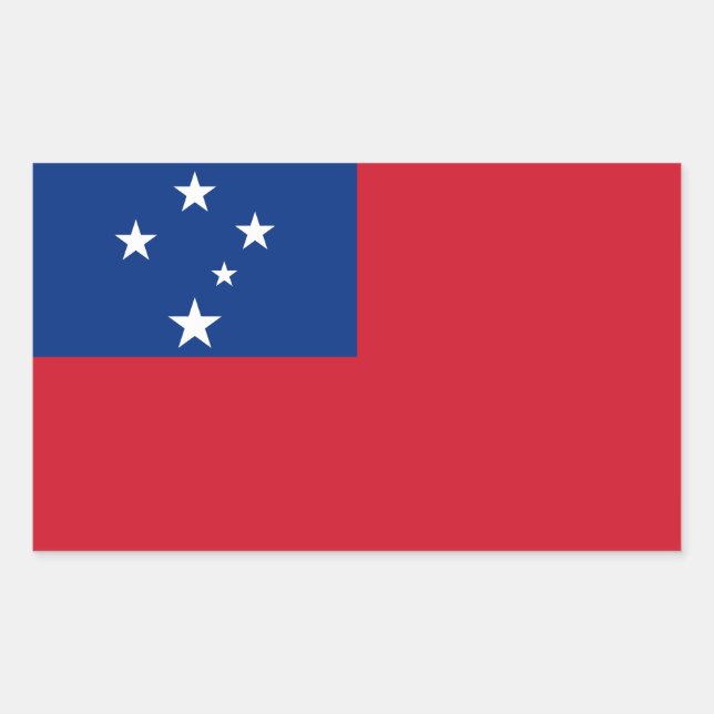 Adesivo Retangular Bandeira de Samoa (Frente)