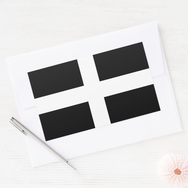 Adesivo Retangular Bandeira de São Piran (Envelope)