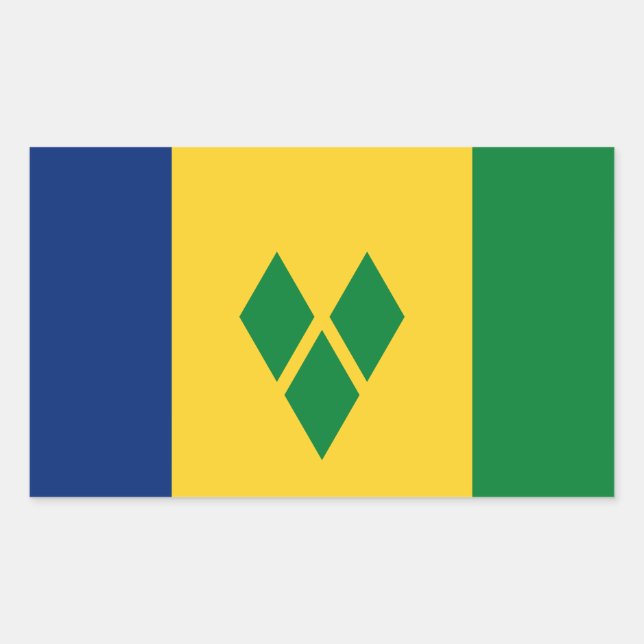 Adesivo Retangular Bandeira de São Vicente (Frente)