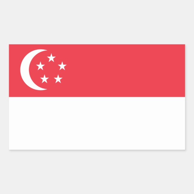 Adesivo Retangular Bandeira de Singapura (Frente)