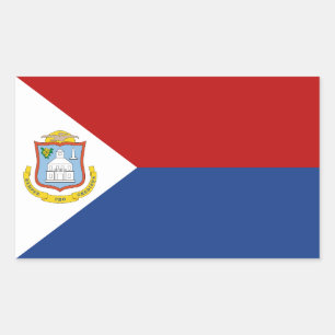 Adesivo Retangular Bandeira de Sint Maarten