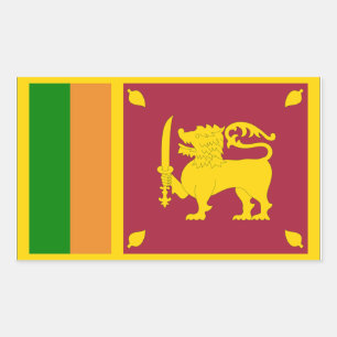 Adesivo Retangular Bandeira de Sri Lanka