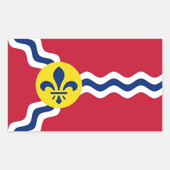 Adesivo Retangular Bandeira de St. Louis, Missouri (Frente)