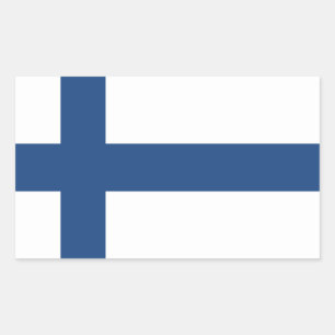 ADESIVO RETANGULAR BANDEIRA DE SUOMI FINLANDIA
