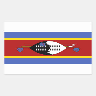 Adesivo Retangular Bandeira de Swazi, Bandeira de Eswatini