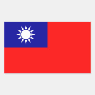 Adesivo Retangular Bandeira de Taiwan