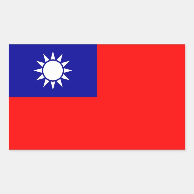 Adesivo Retangular Bandeira de Taiwan (Frente)