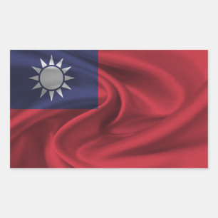 Adesivo Retangular Bandeira de Taiwan