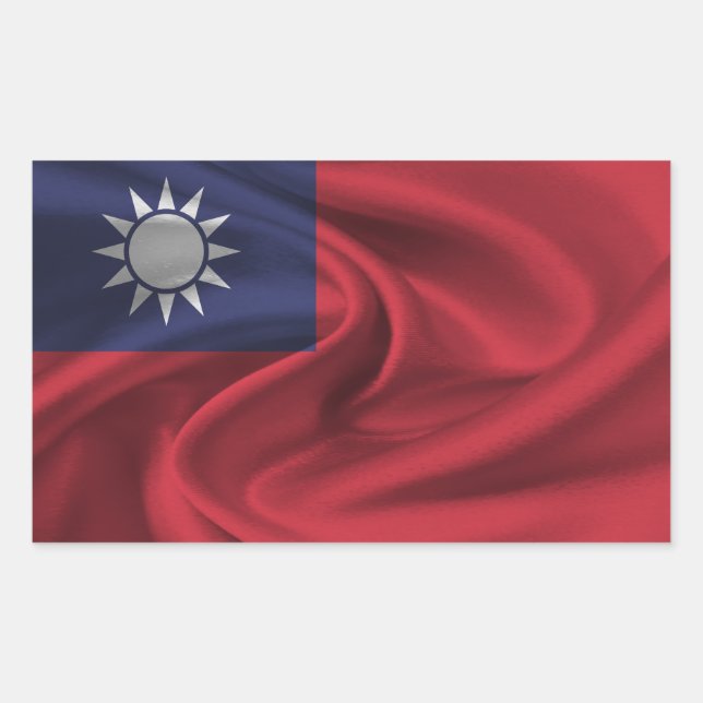 Adesivo Retangular Bandeira de Taiwan (Frente)