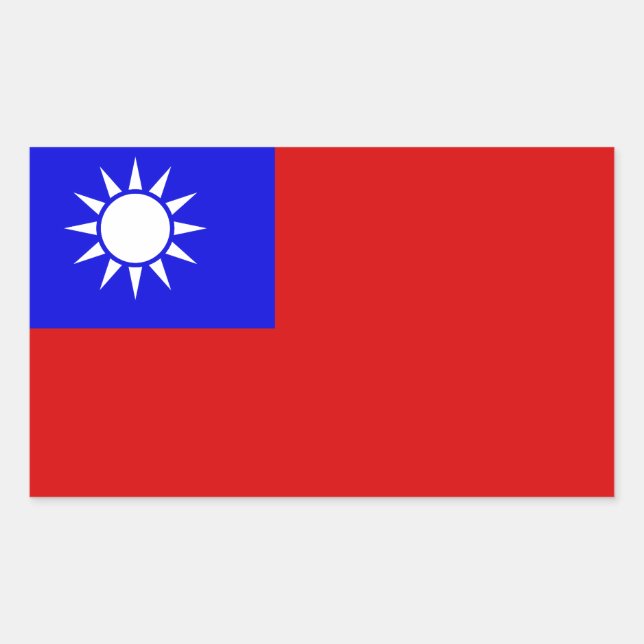 Adesivo Retangular Bandeira de Taiwan (Frente)